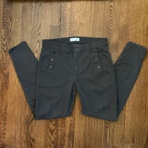 Gray Front Button Pants